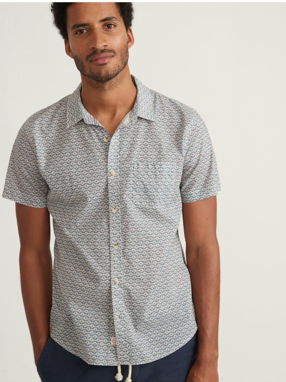 Marine layer cotton plain weave shirt
